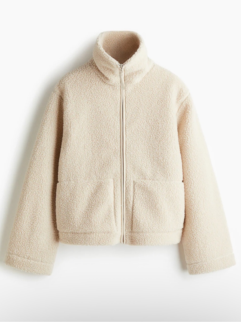 H&M Cream Teddy Sherpa Zip Jacket